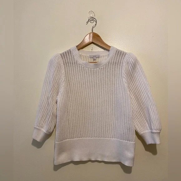 Joie White Cream Knit Crew Neck Sweater. Size S