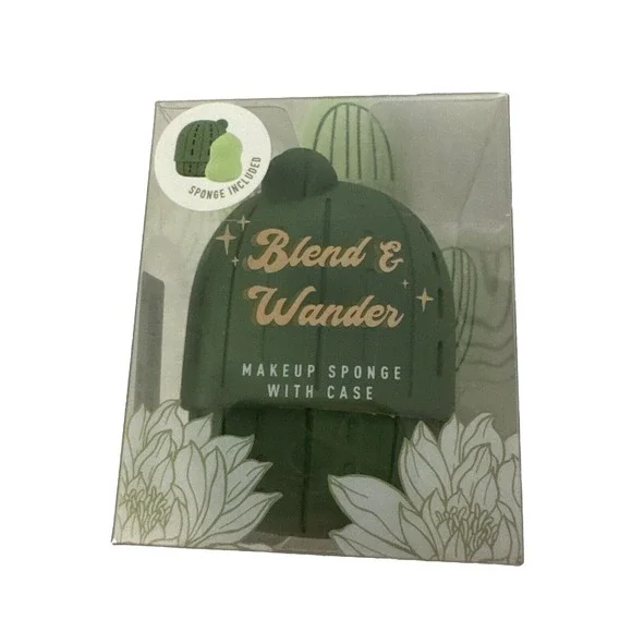 Desert Sage  Blend & Wander Makeup Sponge with‎ Cactus Case- cruelty free NIB