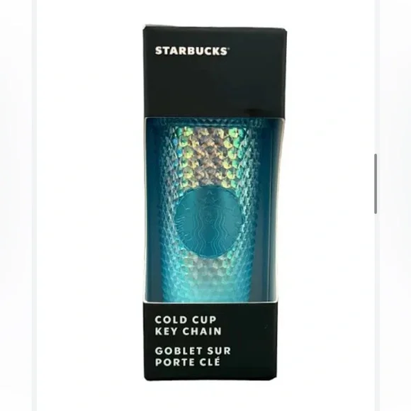 NWT Starbucks 2023 Release Studded Cold Cup BLUE Ombre GRADIENT Key Chain
