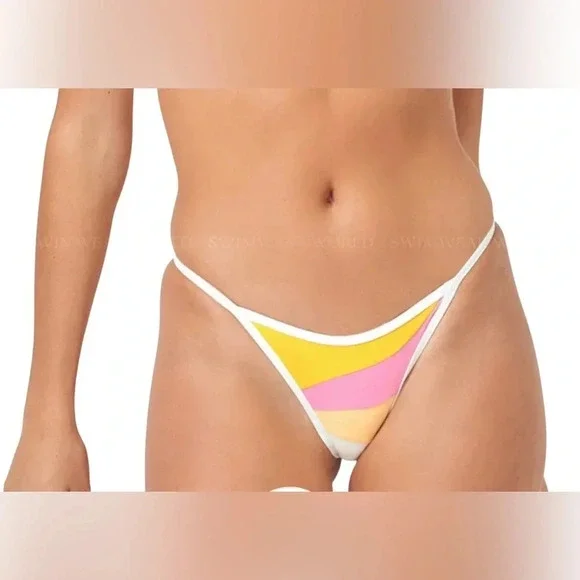 L*Space Daybreak Bitsy Bikini Bottom XL NWT Colorblock Cheeky Swim