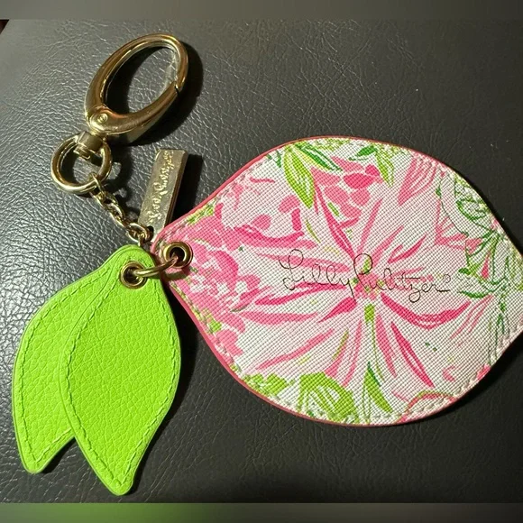 Lilly Pulitzer Lemon Handbag Charm/Key Chain.  Koala Me Maybe Pattern. NWOT.