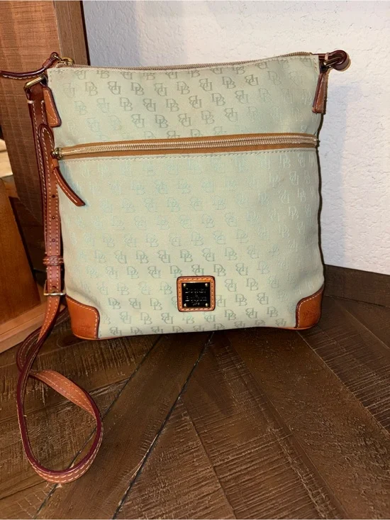 Dooney & Bourke Signature DB Monogram Canvas Crossbody | Sage Mint Jacquard