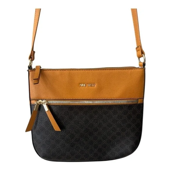 Nine West Crossbody browns and mustard yellow excellent condition