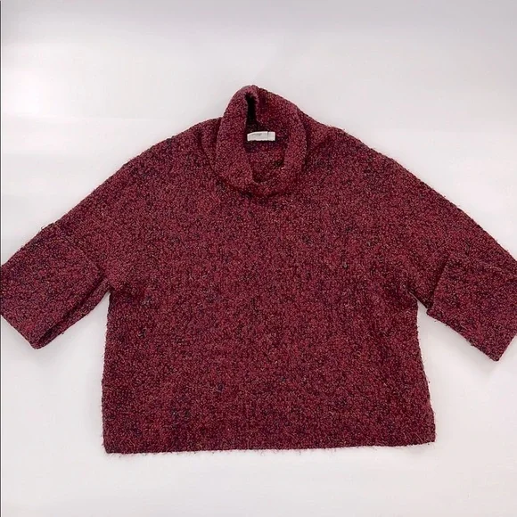 Habitat Red confetti Cowl Neck Sweater Cozy‎ Texture layering essential M/L