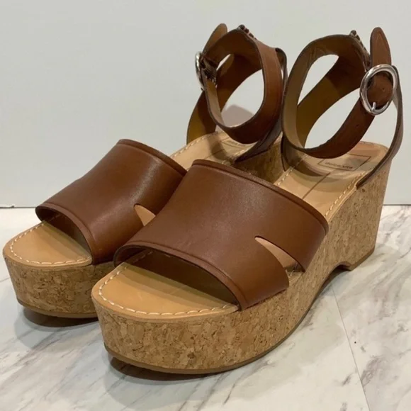 Dolce Vita Cork Linda Brown Platform Sandals
