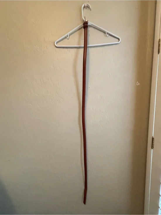 LOFT Thin Brown Leather Tie Belt Women’s XL