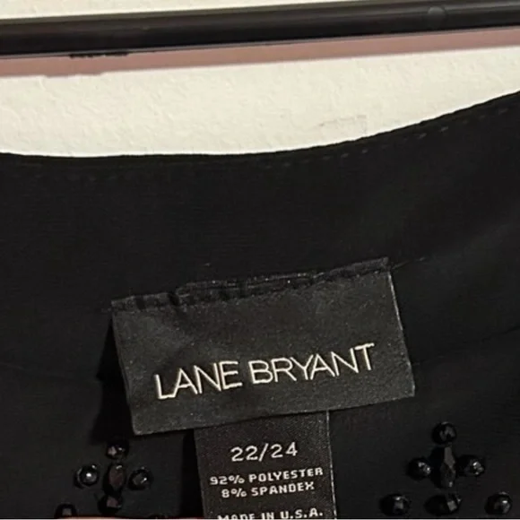 Lane Bryant Womens Black Sleeveless Dress with Embellished Neckline size 22/24