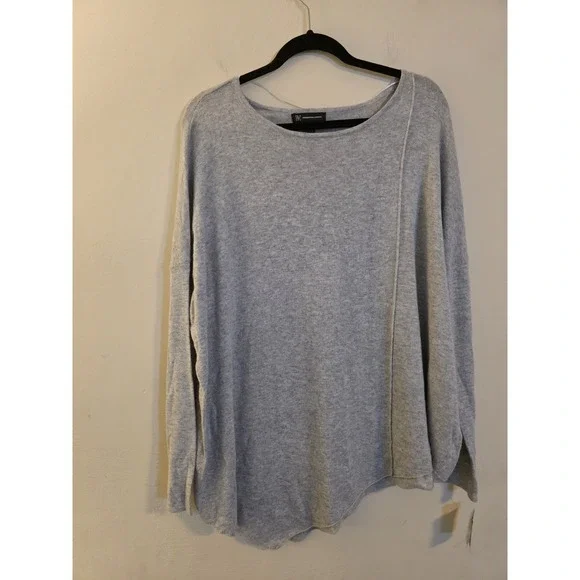 Inc International Concepts Size‎ L/XL Grey Dolman-Sleeve Asymmetrical Sweater