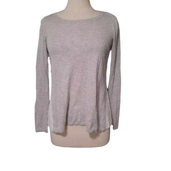 Loft XS Long Sleeve Top Shirt Blouse Lace Cotton Silk sustainable essent…