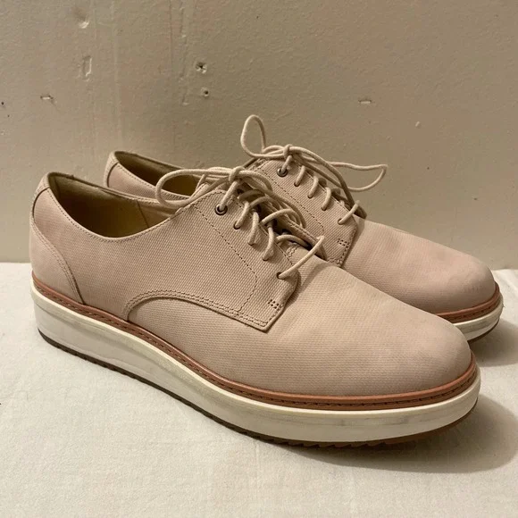 Clarks Women's Size 10‎ Pink Teadale Rhea  Platform Oxford Shoes Suede Derby