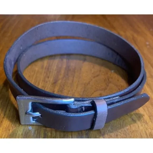 Genuine Italian Leather Narrow Brown Belt Size 29