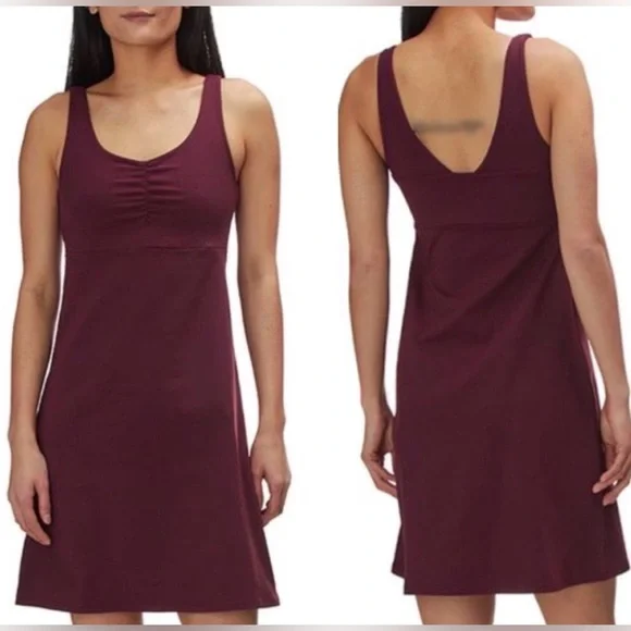 KÜHL Harmony dress with a built-in bra in a plum/ burgundy color LARGE