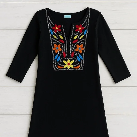 Island Clothing Company Black Embroidered Dress – Women’s S