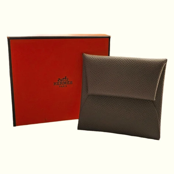 Authentic Hermes Bastia Epson Leather Change Purse Brown