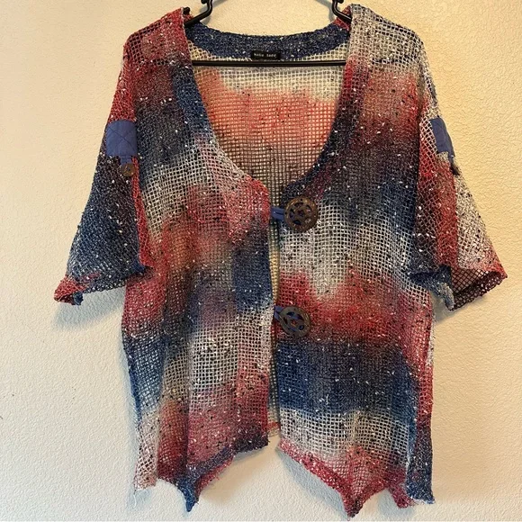 Katie Todd Mesh Cardigan‎ Patriotic