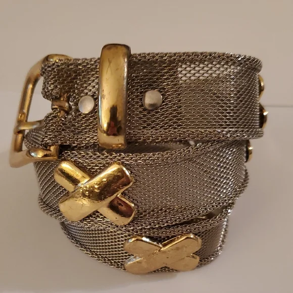 New Gold X and Silver Mesh Metal Women's Belt In 4 Sizes 28
