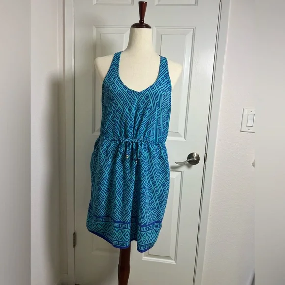 Alice & Trixie Teal and Navy Geometric Dress‎ Size Medium