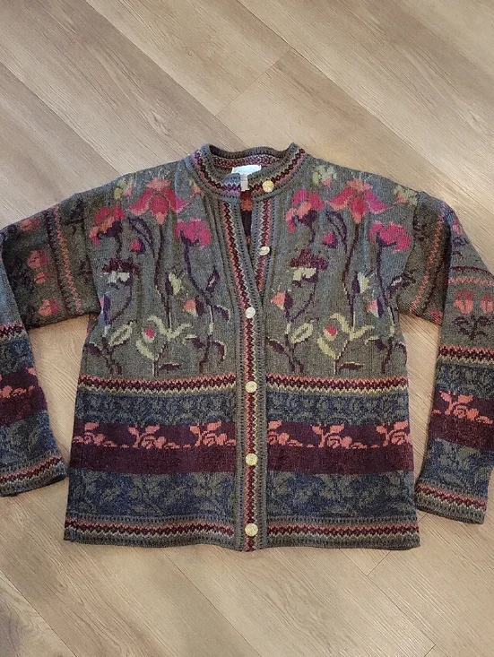 Cherry Lewis EUC Wool Made In England Cardigan