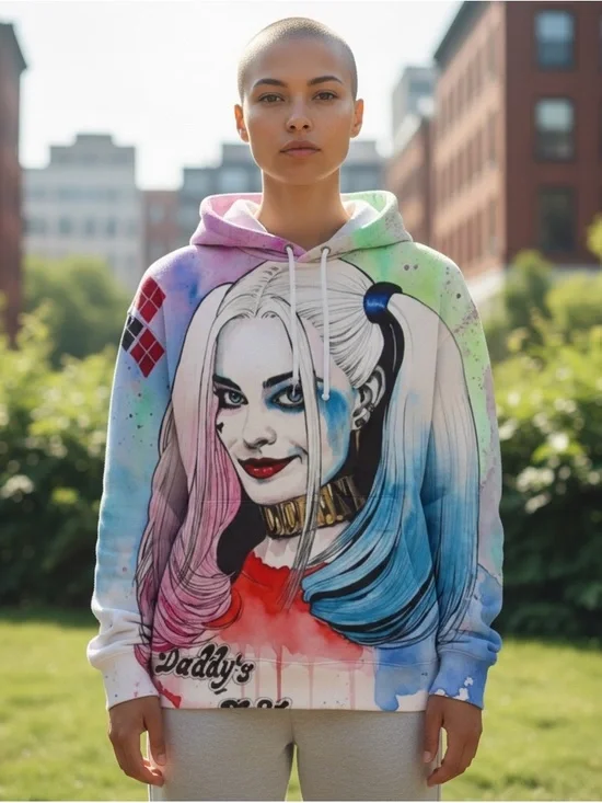 Suicide Squad's Harley Quinn 3D Printed Artwork Unisex Hooded Pullover Sweater