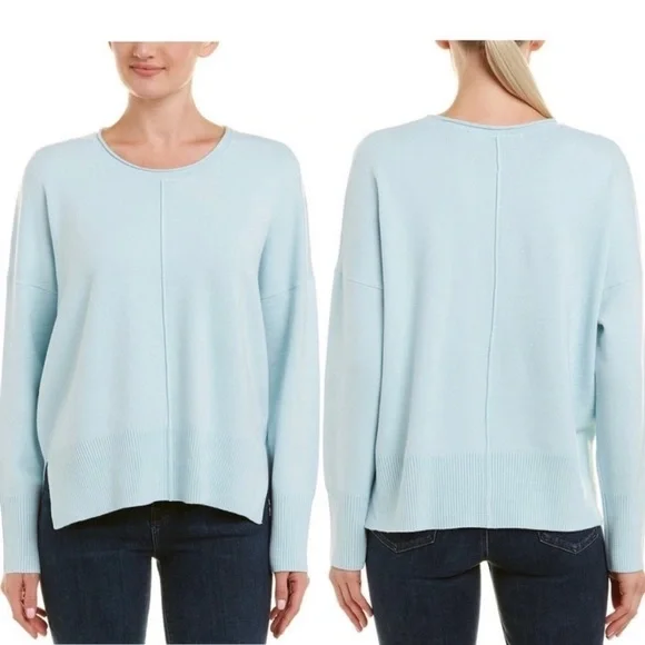 French Connection Della Vhari Crewneck Pull On Sweater Light Blue Size Medium