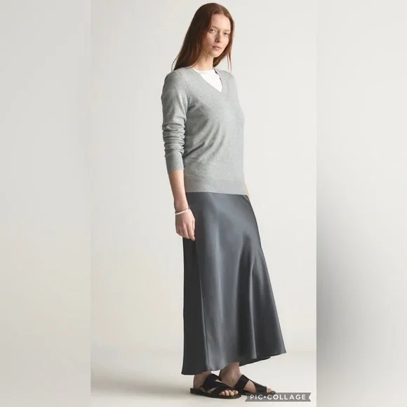 Quince Cotton Cashmere V Neck Sweater Size XS