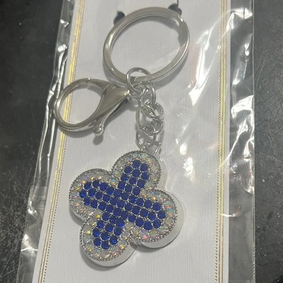 Blue and Silver Keychain Accessory