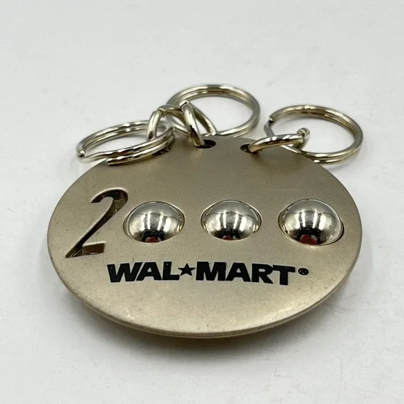 Vintage Walmart Year‎ 2000 Employee Milestone Keychain Silver Tone Multi-Ring