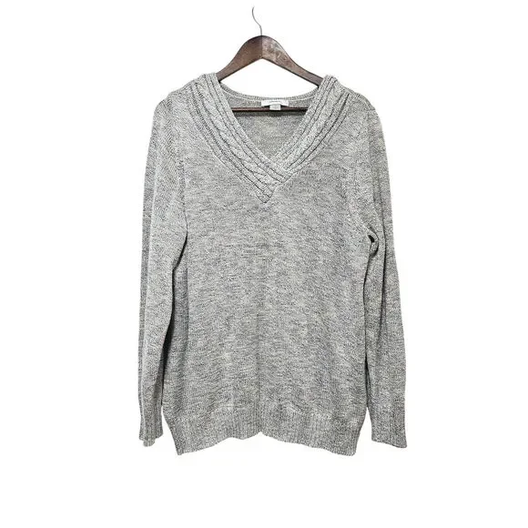 Cj Banks Multicolor Sweater Women's Plus Size 2X Soft V-Neck Casual Cozy