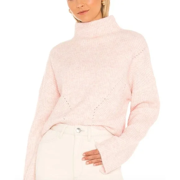 Central Park West Sweater Womens Medium Ballet Pink‎ Bailey Turtle Neck Cashmere