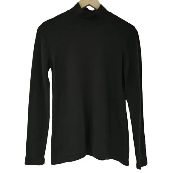 Escada Wool Mock Neck Sweater Size 34 US 8 Brown Long Sleeve Classic Buttons