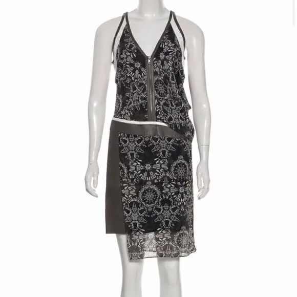 Helmet Lang Printed Knee-Length Dress with Tag