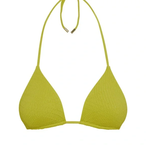 Monday Swimwear Palma Top Chartreuse Summer Plaid NWT