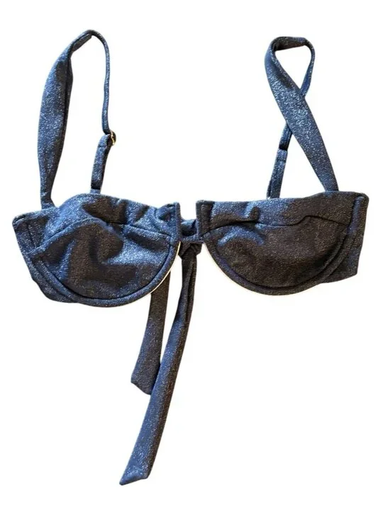 MONDAY Swimwear Cala Roja Bikini Top in Midnight Shimmer