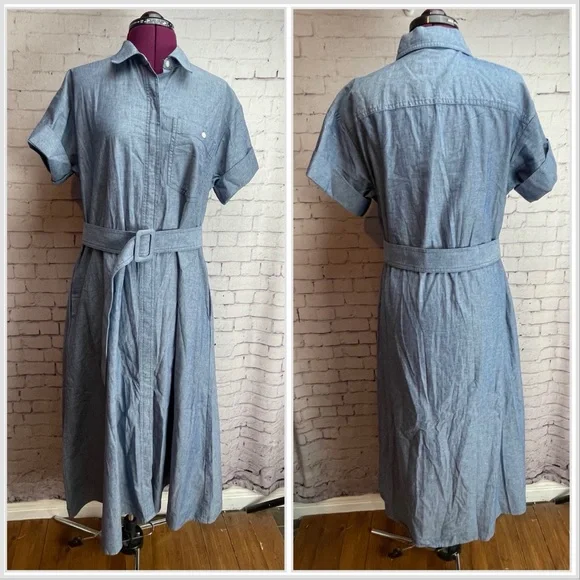 Banana Republic Factory size XS chambray midi shift Shirtdress