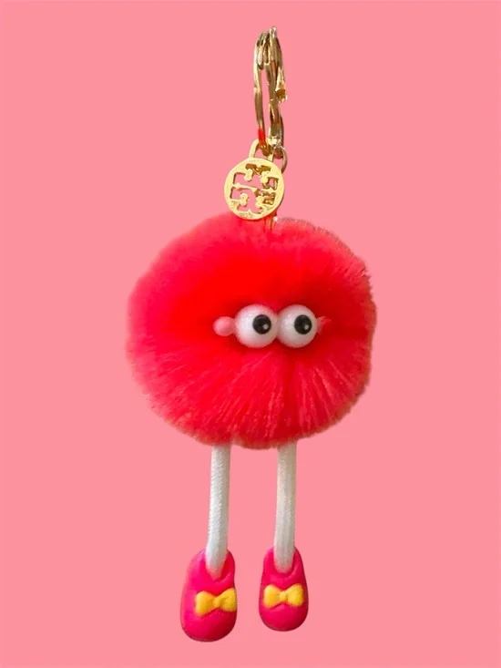 Tory Burch Keychain Bag Charm Royale Pom LuxeLoom Pom Pom