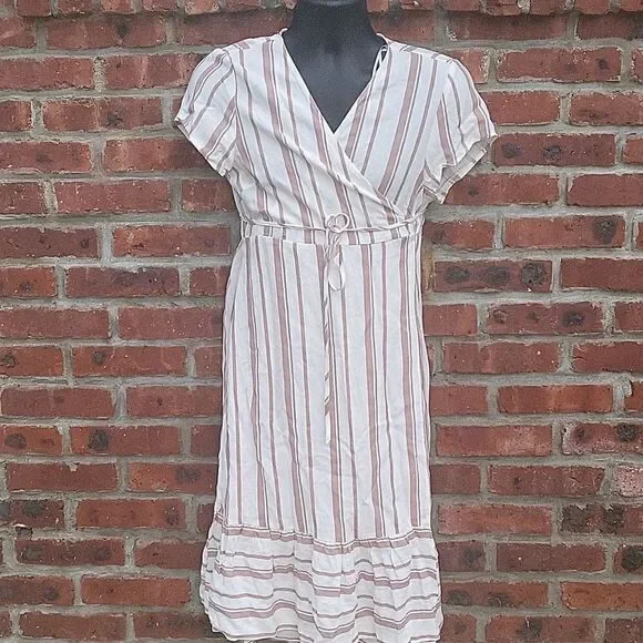 Stripped wrap dress