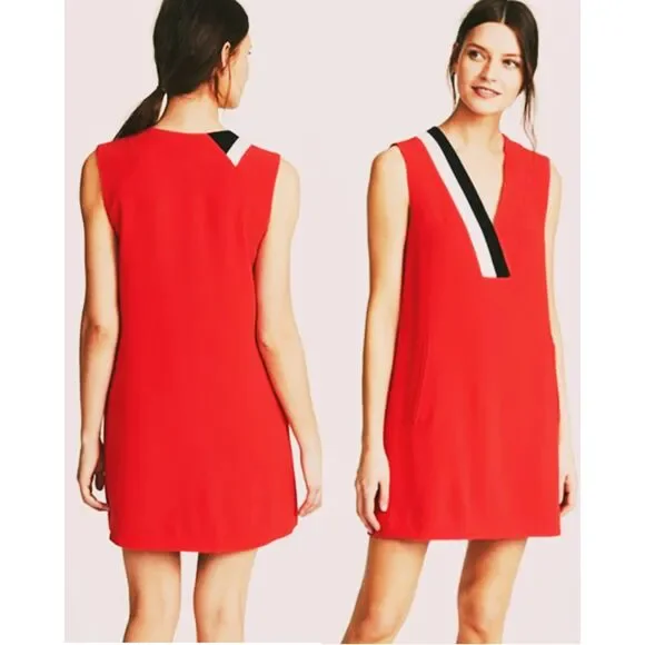 Rag & Bone Lodwick red & black colorblock sleeveless mini dress womens 4