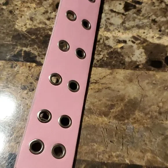 1.5 inch wide dark pink riveted belt