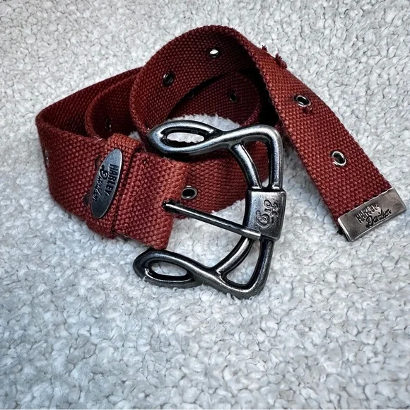 ⭐️ Harley Davidson Burnt Orange Canvas  Grommet Adjustable  Belt