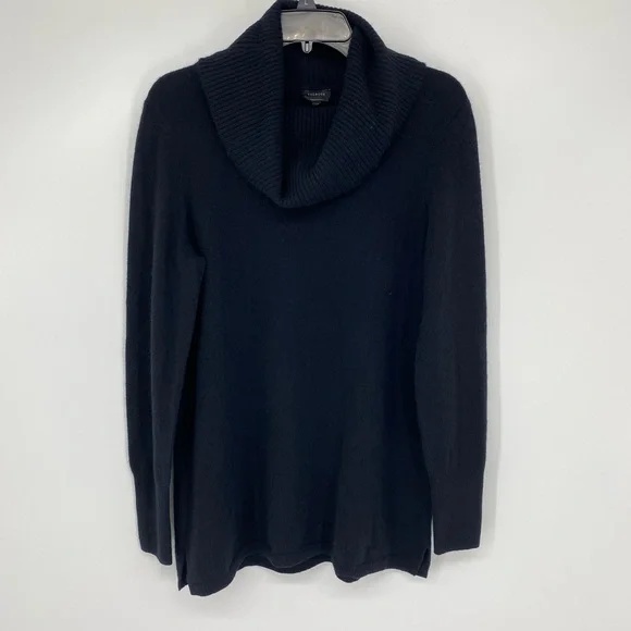 Talbots 100% Pure Cashmere Mock Neck Sweater Women's M Black