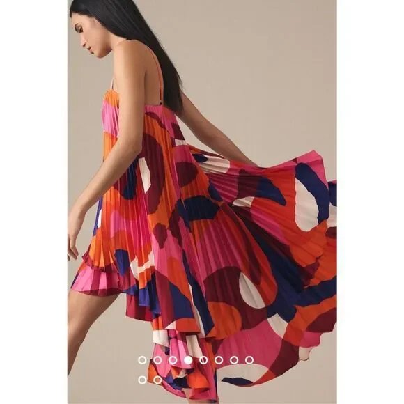 New Hutch Tiered High-Low Pleated Dress Size XS