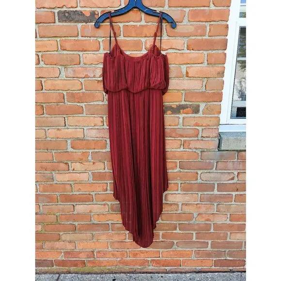 ✨New BCBGeneration Burnt Orange| Hi-Low| Pleated Dress