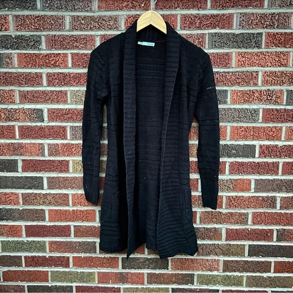 Maurice’s Black Open Knit Crochet Knit Cardigan