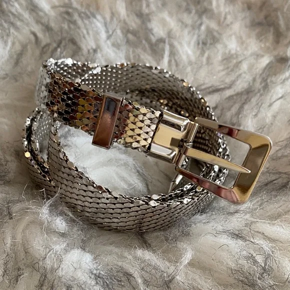 Whiting & Davis Silver Mesh Belt