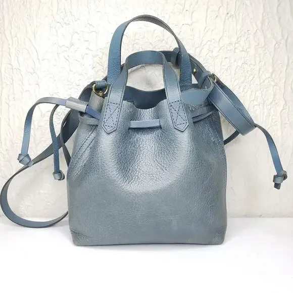 Madewell The Mini Pocket Transport Leather Drawstring Tote - Dark Cabernet