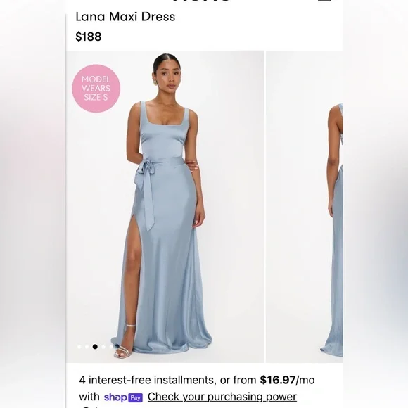 Show Me Your MuMu Light Blue Satin Maxi Dress