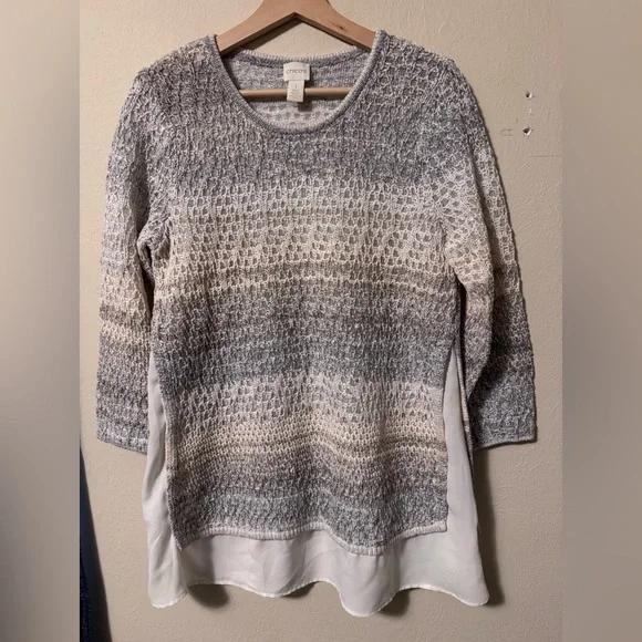 Chicos sweater with built in layered blouse Size 1 or US Medium