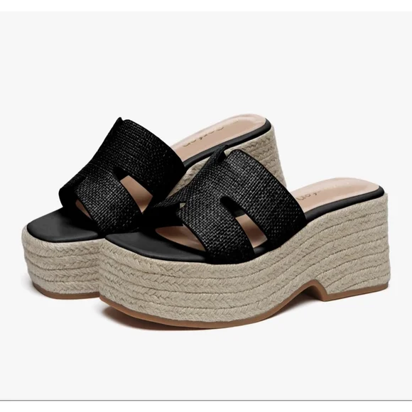 NEW Platform Sandals Chunky Sandals Wedge Open Toe Beach 10