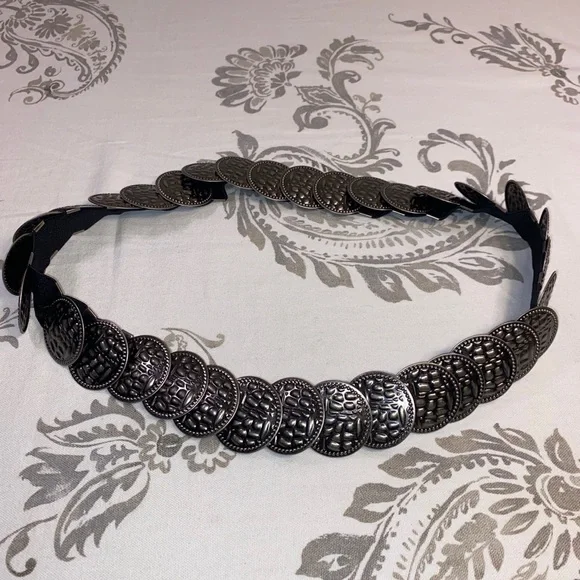 Vintage 90s Hipster Stretch Metal Snake Scale Belt‎