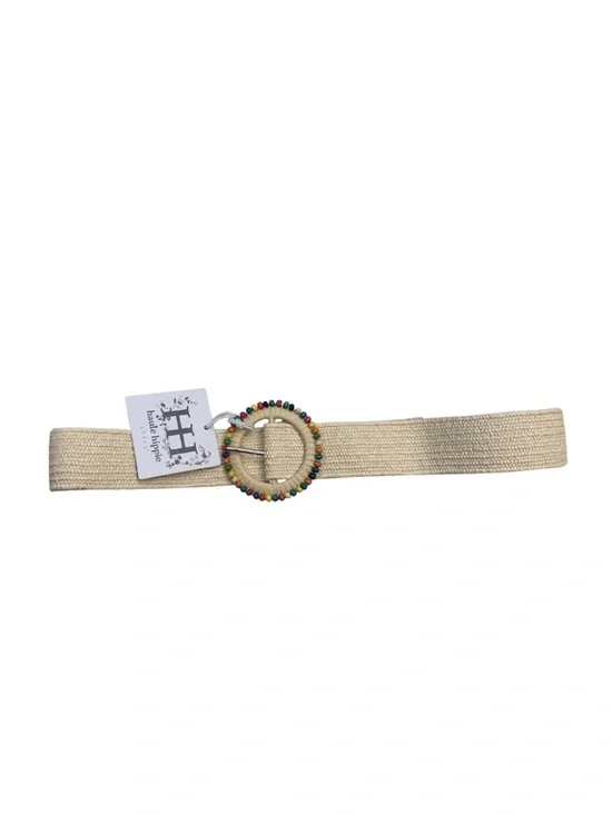 2/$30 Haute Hippie Belt Beige Tan Colorful L/XL Adjustable Resortwear Boho Vacay